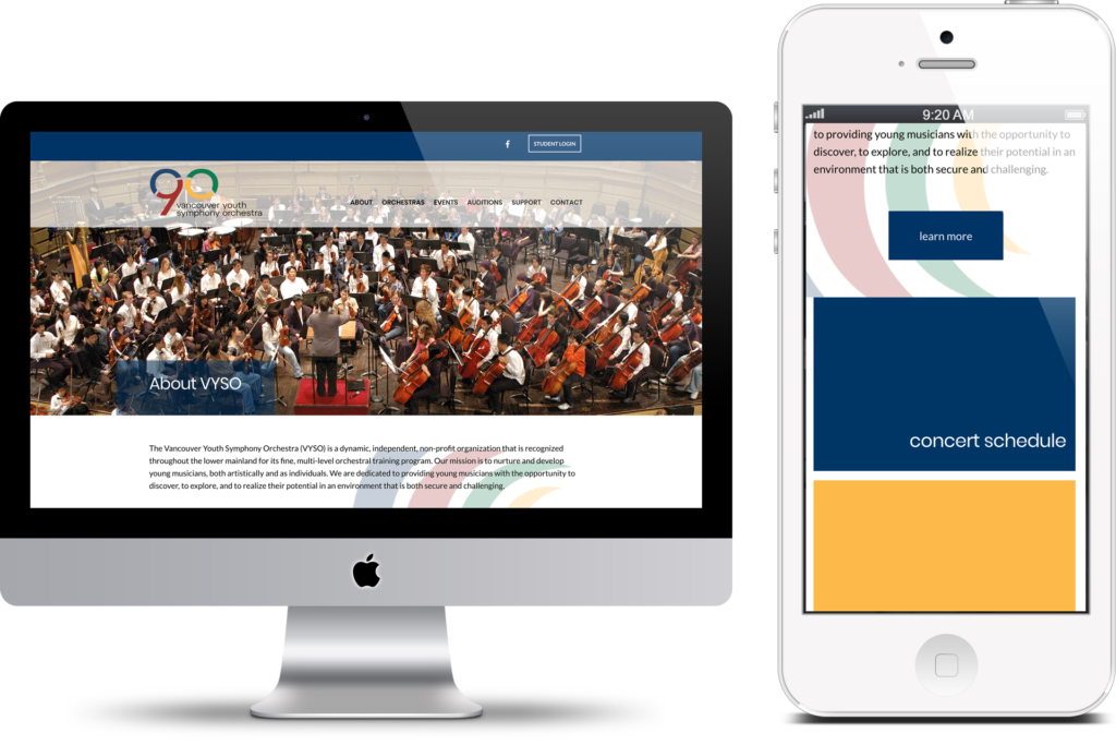 Vancouver Youth Symphony Orchestra Digital Marketing project in Scope Creative's Portfolio