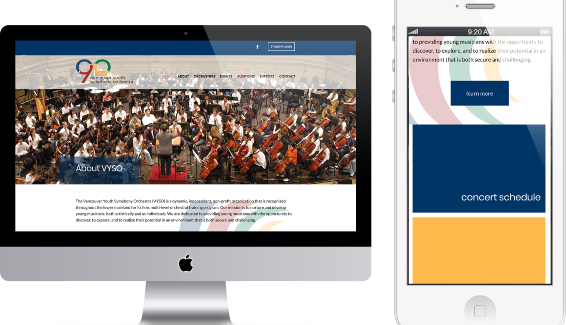 Vancouver Youth Symphony Orchestra Digital Marketing project in Scope Creative's Portfolio